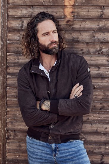 JP1880 Leather Jacket Goat Suede Espresso Brown - Didelės vyriškos striukės - Didelės vyriškos striukės