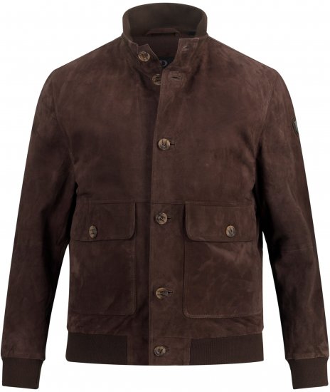 JP1880 Leather Jacket Goat Suede Espresso Brown - Didelės vyriškos striukės - Didelės vyriškos striukės