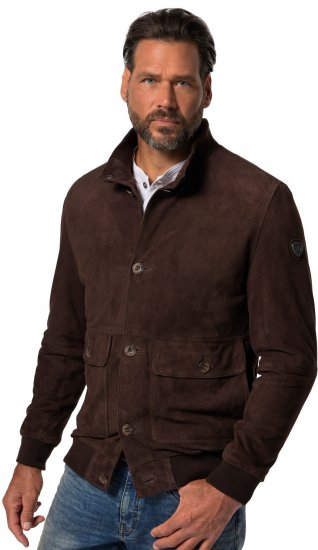 JP1880 Leather Jacket Goat Suede Espresso Brown - Didelės vyriškos striukės - Didelės vyriškos striukės