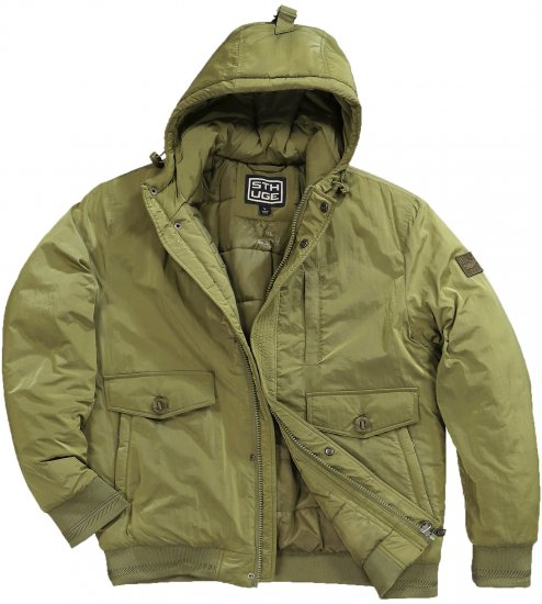 STHUGE Bomber Jacket With Hood Green - Didelės vyriškos striukės - Didelės vyriškos striukės