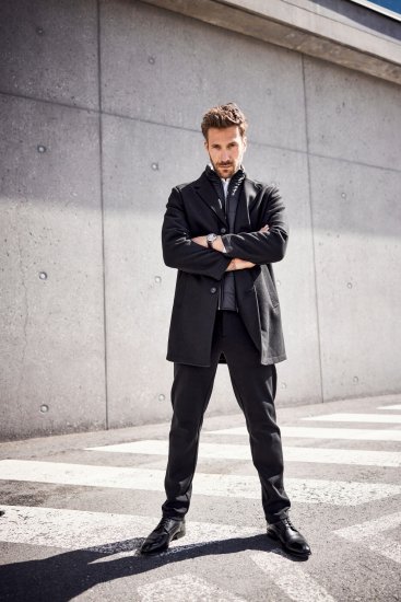 JP1880 Coat Wool Blend Quilted Black - Didelės vyriškos striukės - Didelės vyriškos striukės