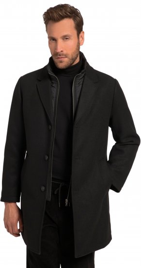 JP1880 Coat Wool Blend Quilted Black - Didelės vyriškos striukės - Didelės vyriškos striukės