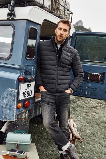 JP1880 Jacket Quilted Stand-up Collar Black - Didelės vyriškos striukės - Didelės vyriškos striukės