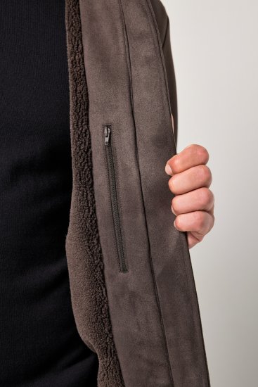 JP1880 Bomber Jacket Faux Leather Dark Brown - Didelės vyriškos striukės - Didelės vyriškos striukės