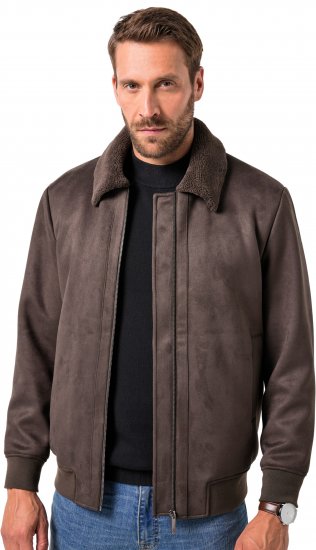 JP1880 Bomber Jacket Faux Leather Dark Brown - Didelės vyriškos striukės - Didelės vyriškos striukės