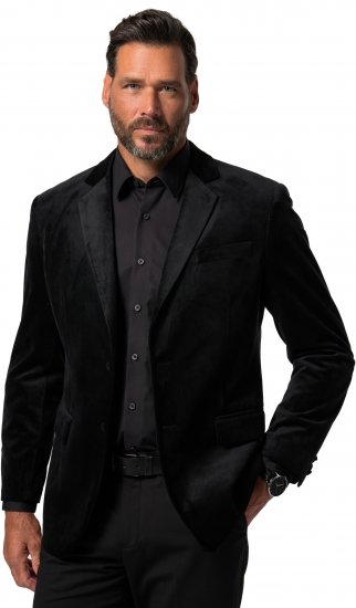 JP1880 Jacket Velvet Business Smoking Black - Kostiumai ir švarkai - Didelio dydžio kostiumai ir švarkai