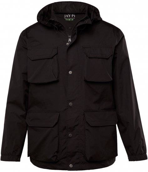 Jay-Pi Jacket Technical Weatherproof Stomach Fit Black - Didelės vyriškos striukės - Didelės vyriškos striukės