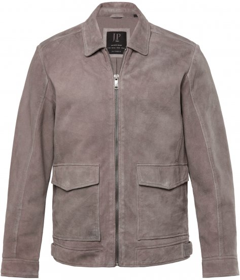 JP1880 Leather Jacket Lamskin Suede Grey - Didelės vyriškos striukės - Didelės vyriškos striukės