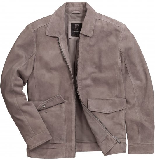 JP1880 Leather Jacket Lamskin Suede Grey - Didelės vyriškos striukės - Didelės vyriškos striukės