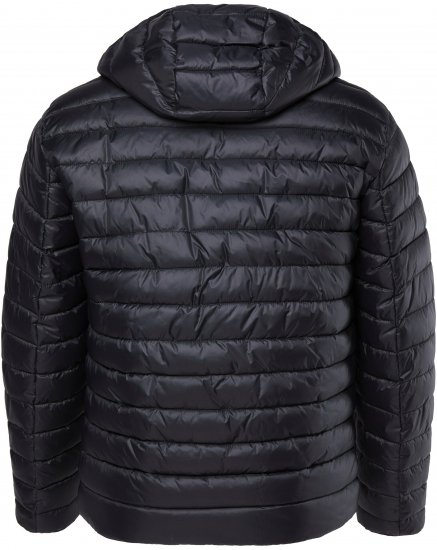JAY-PI Lightly Quilted Jacket with a Hoodie Black - Didelės vyriškos striukės - Didelės vyriškos striukės