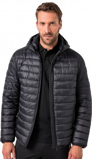 JAY-PI Lightly Quilted Jacket with a Hoodie Black - Didelės vyriškos striukės - Didelės vyriškos striukės