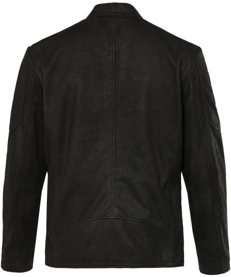 STHUGE Leather Biker Jacket Lamb Nappa Leather Black - Didelės vyriškos striukės - Didelės vyriškos striukės
