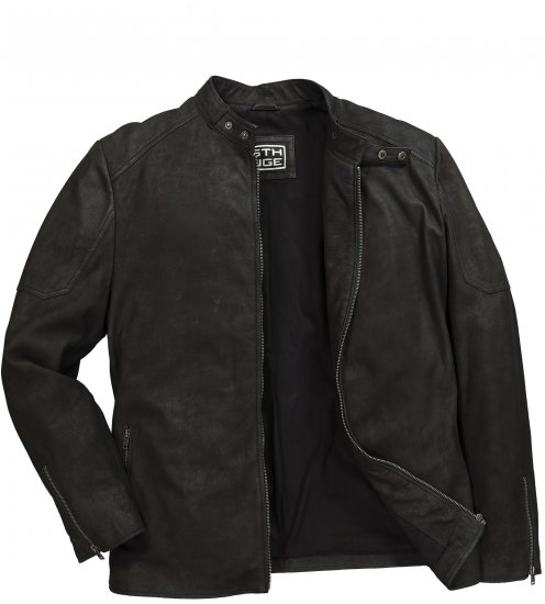 STHUGE Leather Biker Jacket Lamb Nappa Leather Black - Didelės vyriškos striukės - Didelės vyriškos striukės