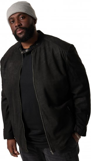 STHUGE Leather Biker Jacket Lamb Nappa Leather Black - Didelės vyriškos striukės - Didelės vyriškos striukės