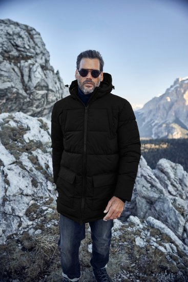 JP1880 Quilted Parka with Multiple Pockets Black - Didelės vyriškos striukės - Didelės vyriškos striukės