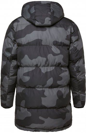 JP1880 Quilted Parka with Camouflage Drawstring Waist Black - Didelės vyriškos striukės - Didelės vyriškos striukės
