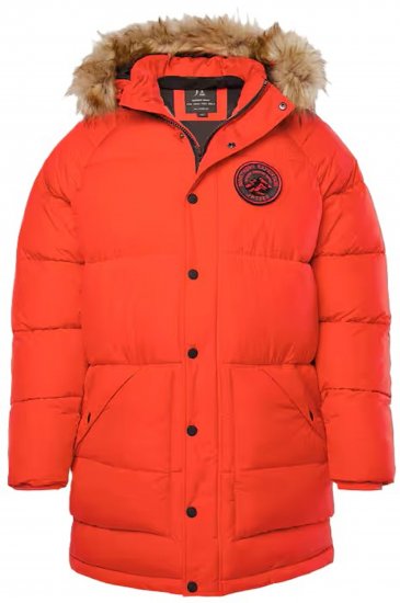 JP1880 Parka Quilted Faux Fur Hood Red - Didelės vyriškos striukės - Didelės vyriškos striukės