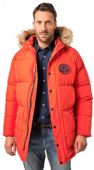 JP1880 Parka Quilted Faux Fur Hood Red - Didelės vyriškos striukės - Didelės vyriškos striukės