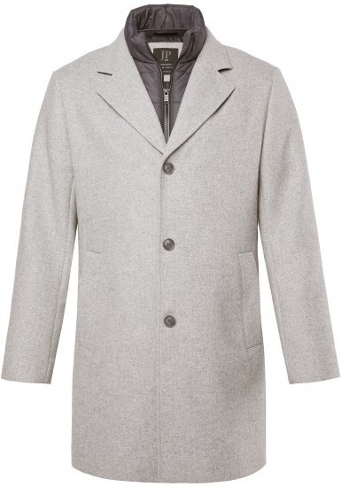JP1880 Wool Blend Coat with Nylon Insert Grey - Didelės vyriškos striukės - Didelės vyriškos striukės