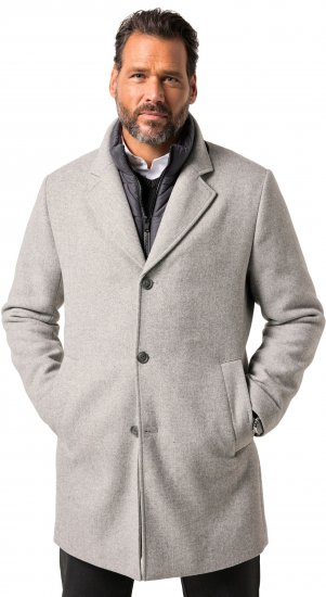 JP1880 Wool Blend Coat with Nylon Insert Grey - Didelės vyriškos striukės - Didelės vyriškos striukės