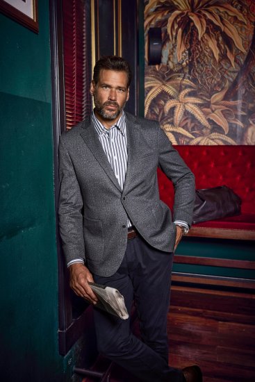 JP1880 Jacket Business Donegal Graphite Grey - Didelės vyriškos striukės - Didelės vyriškos striukės