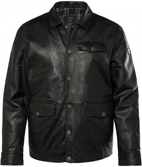 JP1880 Leather Jacket Finest Lamb Nappa Black - Didelės vyriškos striukės - Didelės vyriškos striukės