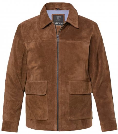 JP1880 Leather Jacket Genuine Cowhide Brown - Didelės vyriškos striukės - Didelės vyriškos striukės