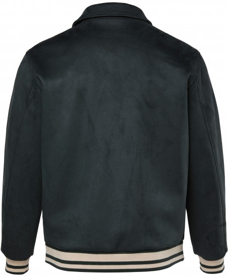 JP1880 Blouson Velour with Chest Embroidery Dark Green - Didelės vyriškos striukės - Didelės vyriškos striukės