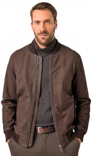 JP1880 Jacket Buffed Nubuck Lamb Leather Brown - Didelės vyriškos striukės - Didelės vyriškos striukės
