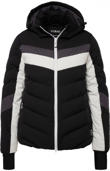 Ulla Popken HYPRAR Chevron Stripe Triple Function Quilted Fully Lined Ski Jacket Black - Striukės - 