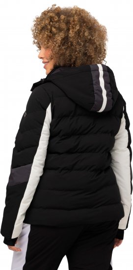 Ulla Popken HYPRAR Chevron Stripe Triple Function Quilted Fully Lined Ski Jacket Black - Striukės - 