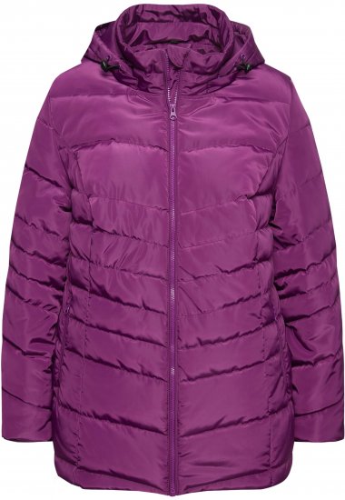 Ulla Popken Quilted Water Repellent Jacket Dark Purple - Striukės - 
