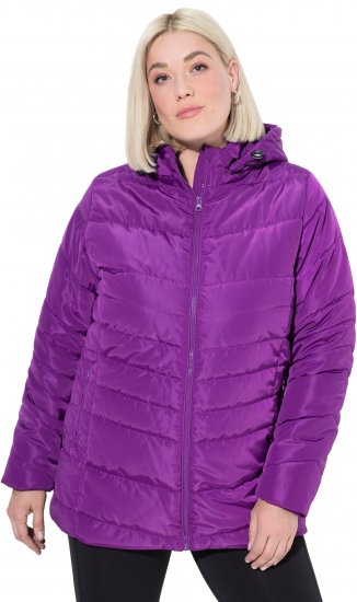Ulla Popken Quilted Water Repellent Jacket Dark Purple - Striukės - 