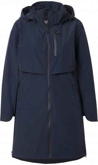 Ulla Popken Hooded with Zippered Pockets and Zippered Side Slits Jacket Navy - Striukės - 