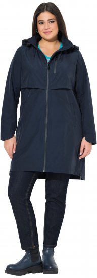 Ulla Popken Hooded with Zippered Pockets and Zippered Side Slits Jacket Navy - Striukės - 