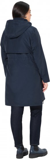 Ulla Popken Hooded with Zippered Pockets and Zippered Side Slits Jacket Navy - Striukės - 