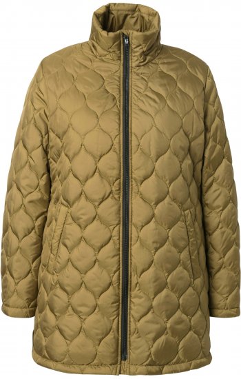 Ulla Popken HYPRAR Water-Repellent Quilted Jacket Dark Mustard Yellow - Striukės - 