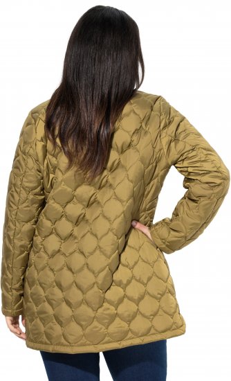 Ulla Popken HYPRAR Water-Repellent Quilted Jacket Dark Mustard Yellow - Striukės - 