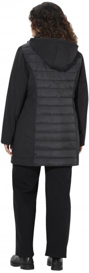 Ulla Popken HYPRAR Mixed Texture Water-Repellent Jacket Black - Striukės - 