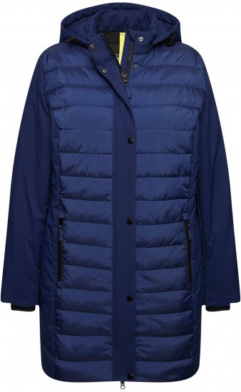 Ulla Popken HYPRAR Mixed Texture Water-Repellent Jacket Night Blue - Striukės - 