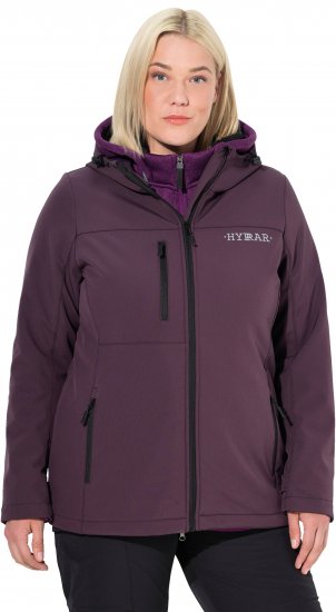 Ulla Popken HYPRAR Softshell Fleece Lined Jacket Dark Blackberry - Moteriški diržai - 