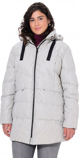 Ulla Popken HYPRAR Wave Quilted Water-Repellent Jacket Off-White - Striukės - 