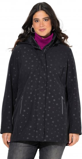 Ulla Popken HYPRAR Star Print Softshell Jacket Black - Striukės - 