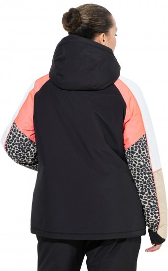 Ulla Popken HYPRAR Patchwork Sleeve Performance Jacket Black - Striukės - 