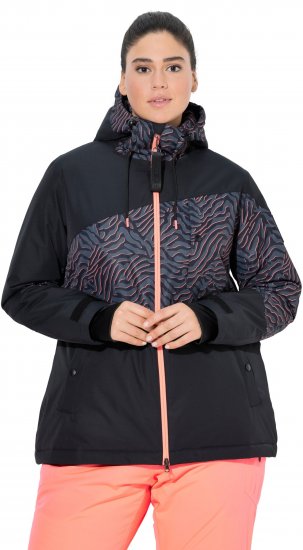Ulla Popken Neon Ripple Performance Snow Jacket Black - Striukės - 
