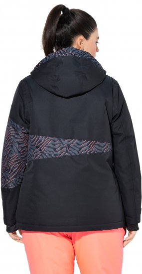 Ulla Popken Neon Ripple Performance Snow Jacket Black - Striukės - 