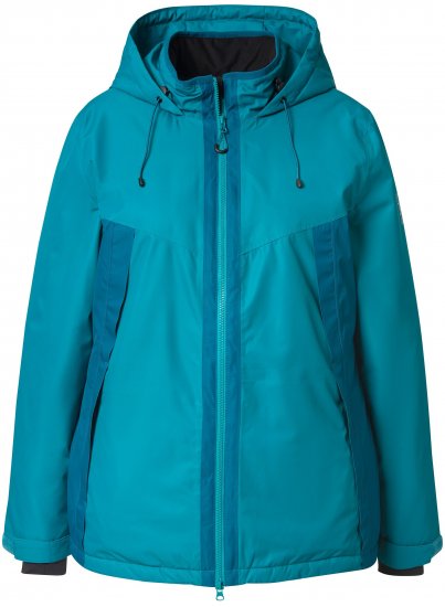 Ulla Popken HYPRAR Triple Function Two-Tone Ski Jacket Emerald Blue - Striukės - 