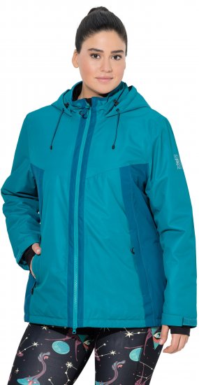 Ulla Popken HYPRAR Triple Function Two-Tone Ski Jacket Emerald Blue - Striukės - 