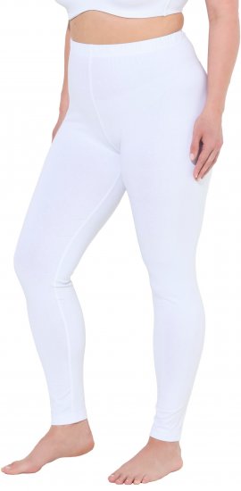 Ulla Popken Basic Stretch Knit Ankle Length Leggings Snow White - Džinsai & Kelnės Didelėse Dydžiuose – Plus Size - 