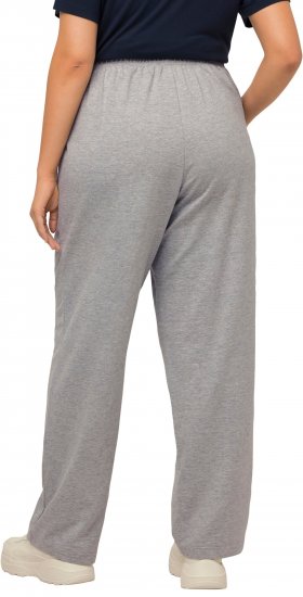 Ulla Popken Pull On Knit Straight Leg Pocket Pants Light Grey Melange - Džinsai & Kelnės Didelėse Dydžiuose – Plus Size - 